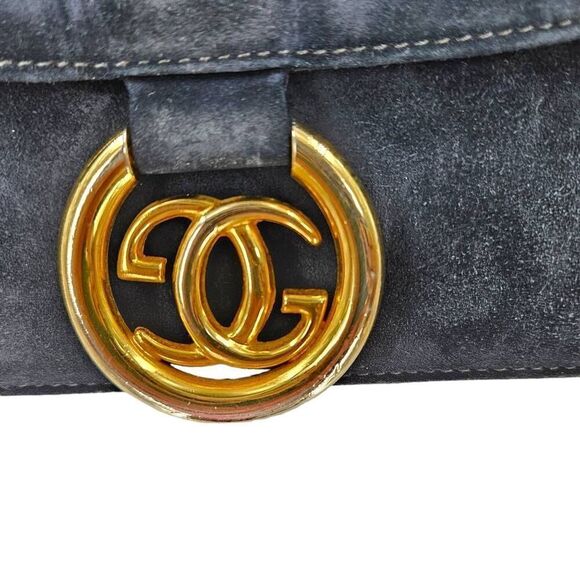Rare Vintage Gucci Navy Blue GG Ring Torchon Shoulder Bag | Circa 1960s-1970s - Picture 8 of 9